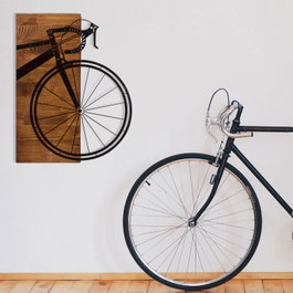 Wallity Bisiklet Accesorio decorativo de pared Negro y Nogal